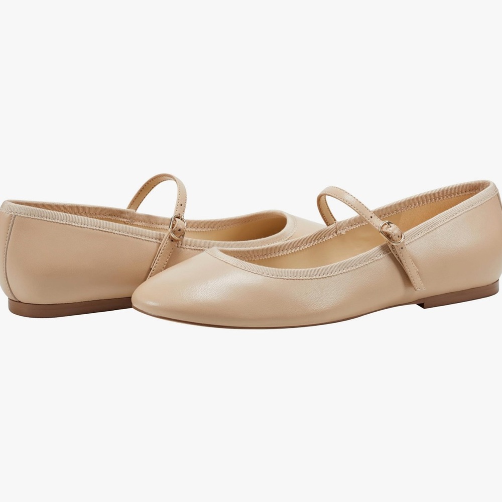 Marc Fisher Ltd Women’s Espina Nude Ballet Mary Jane Flat Wedding Party Size 8.5